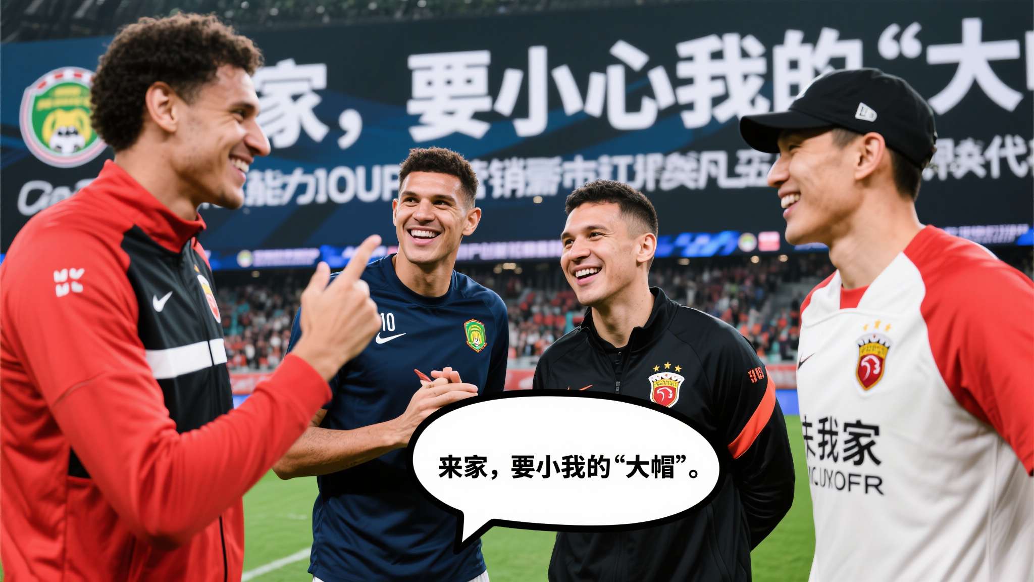 现代体育强调交流，在比赛之外，一句轻松幽默却又带点挑衅的话，就能拉近双方距离。例